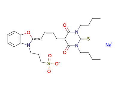 Sodium; 3-{2-[(Z)-4-(1,3-dibutyl-4,6-dioxo-2-thioxo-tetrahydro-pyrimidin-5-ylidene)-but-2-en-(E)-ylidene]-benzooxazol-3-yl}-propane-1-sulfonate